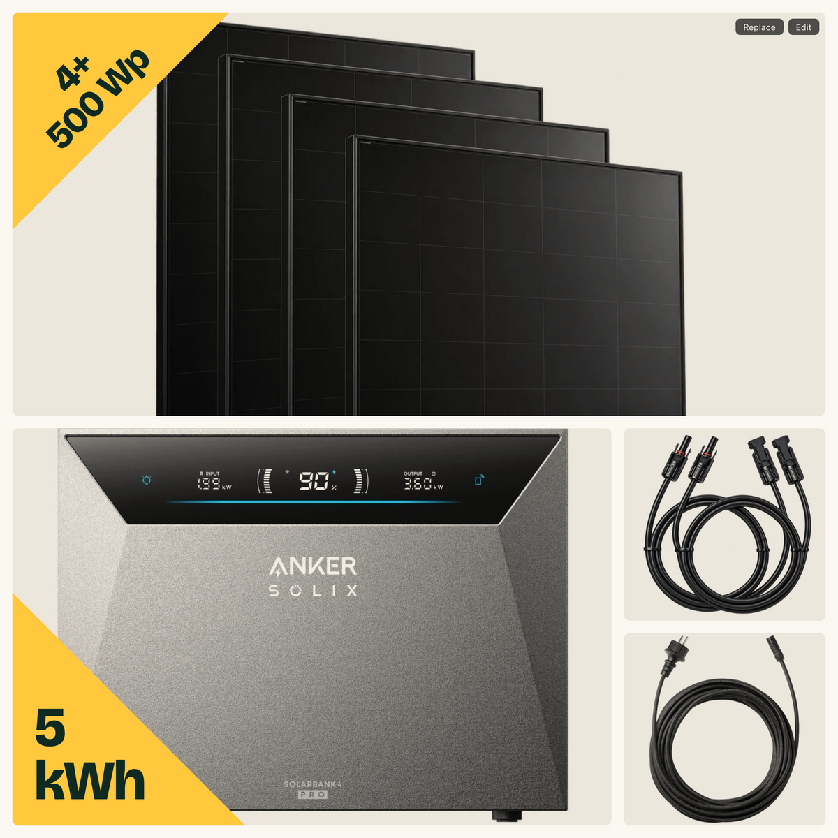 Solarbank 4 Pro Balkonkraftwerk 1000 Wp Komplett-Set